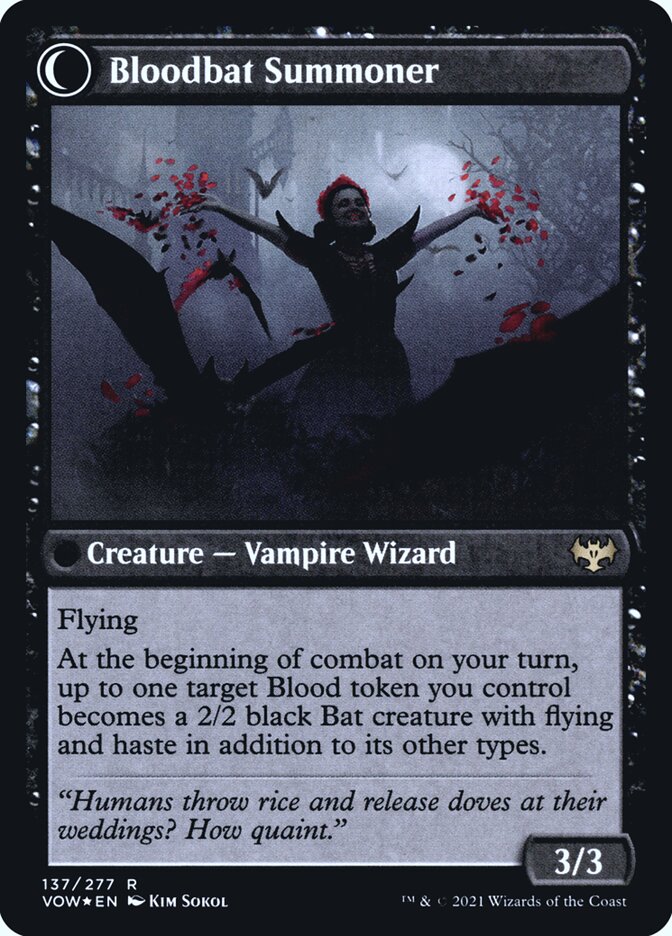 Voldaren Bloodcaster // Bloodbat Summoner, Innistrad: crimson vow promos Card Art
