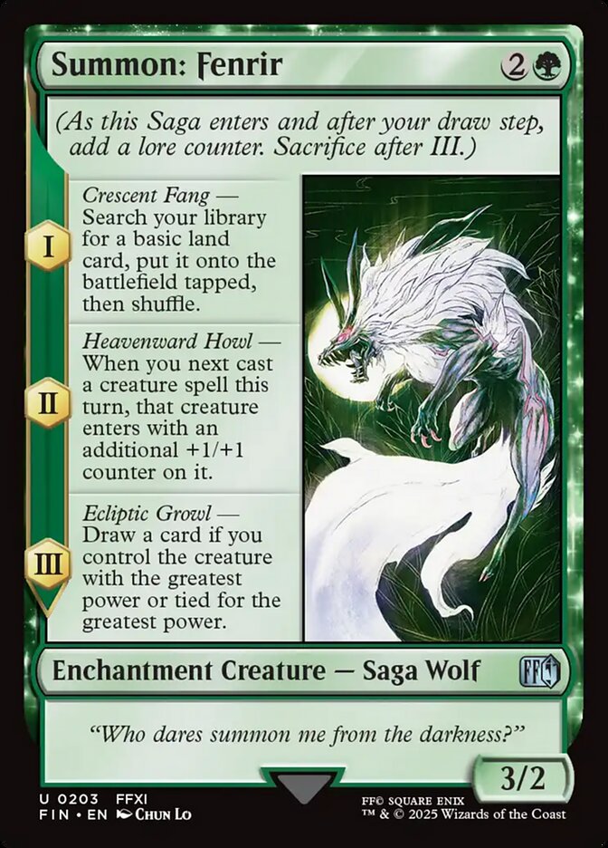 Summon: Fenrir, Final fantasy Card Art