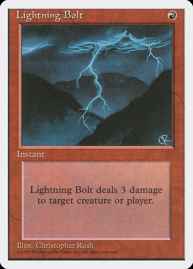 Lightning Bolt, Fourth edition Card Art