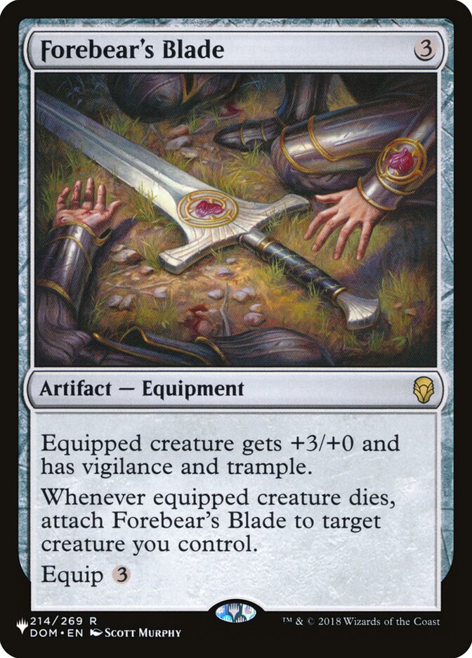 Forebear's Blade, The List Card Art