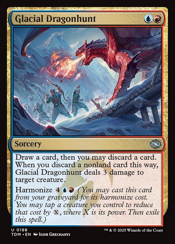 Glacial Dragonhunt, Tarkir: dragonstorm Card Art