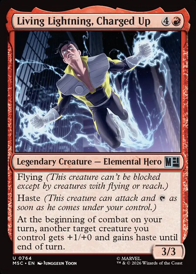 Living Lightning, Charged Up, Marvel Super Heroes Commander Card Art