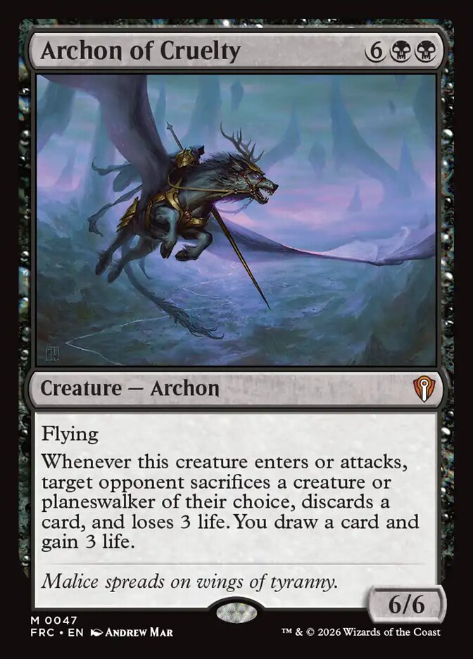 Archon of Cruelty, Reality Fracture Commander Card Art
