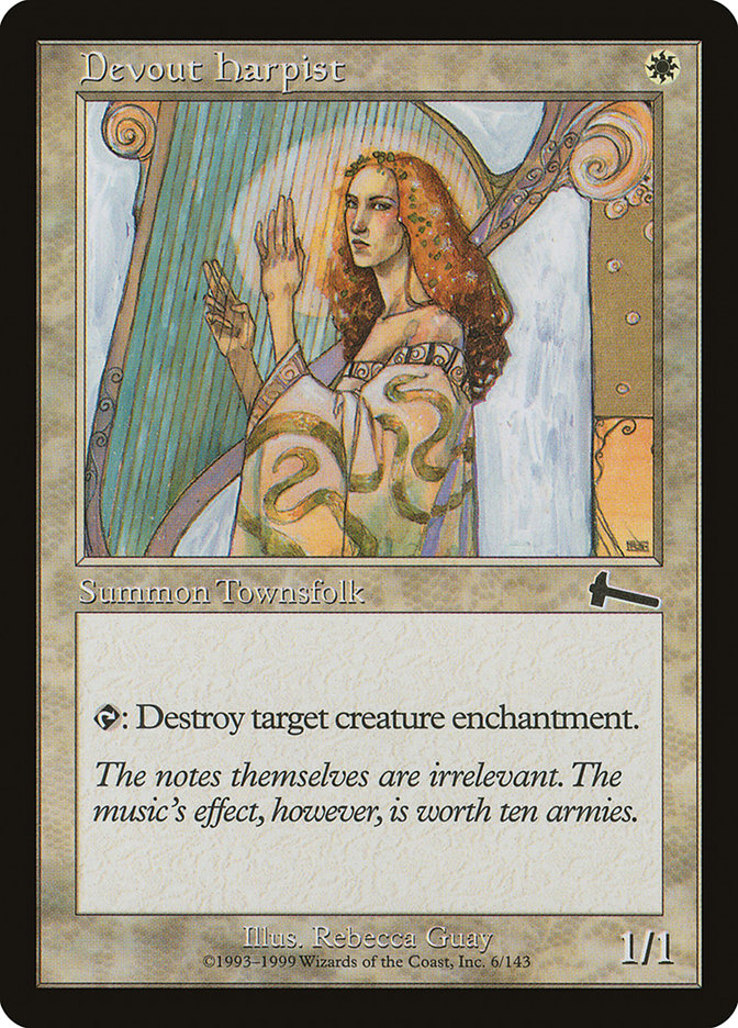Devout Harpist, Urza's legacy Card Art