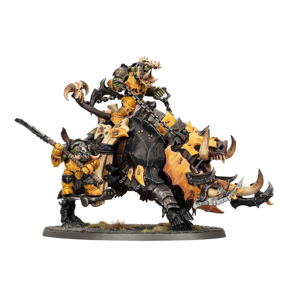 Warhammer: Age of Sigmar - Orruk Warclans - Tuskboss on Maw-Grunta