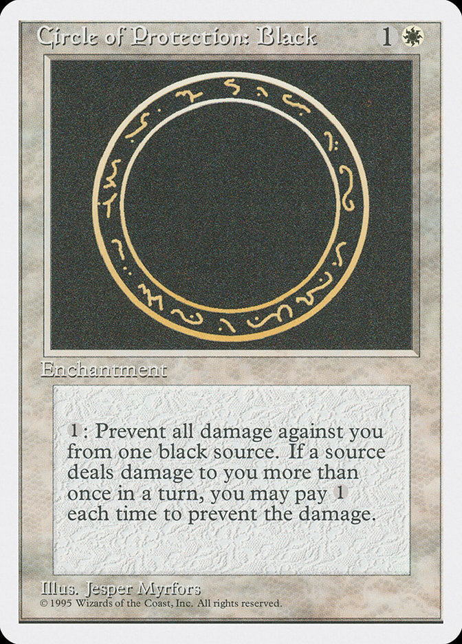 Circle of Protection: Black, Fourth edition Card Art