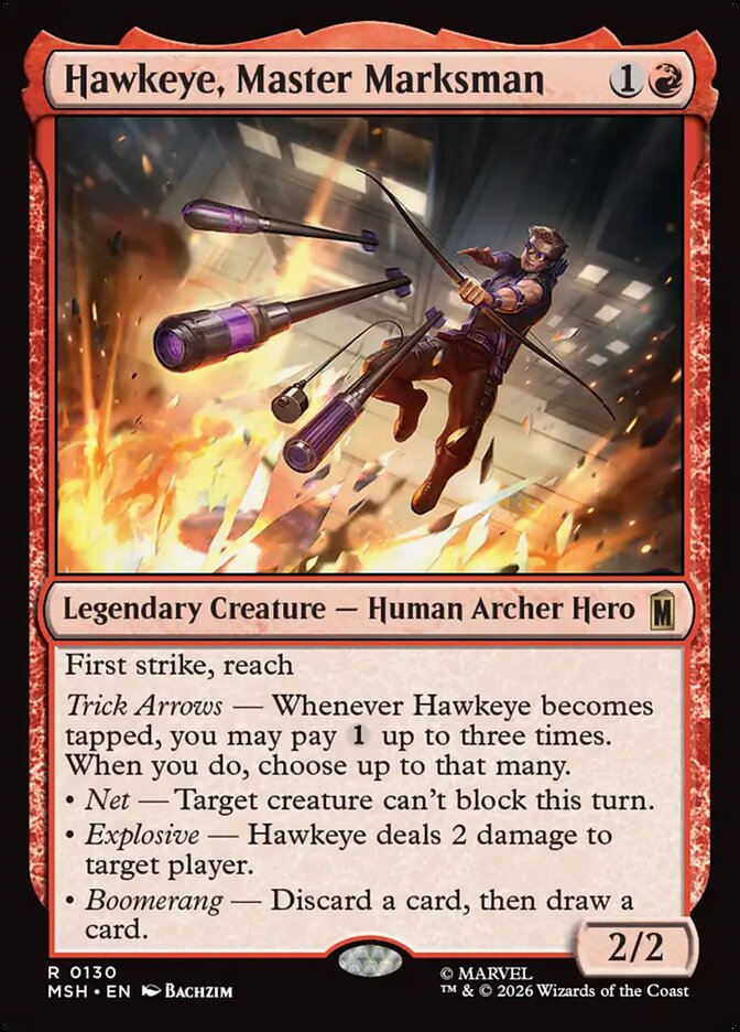 Hawkeye, Master Marksman, Marvel Super Heroes Card Art