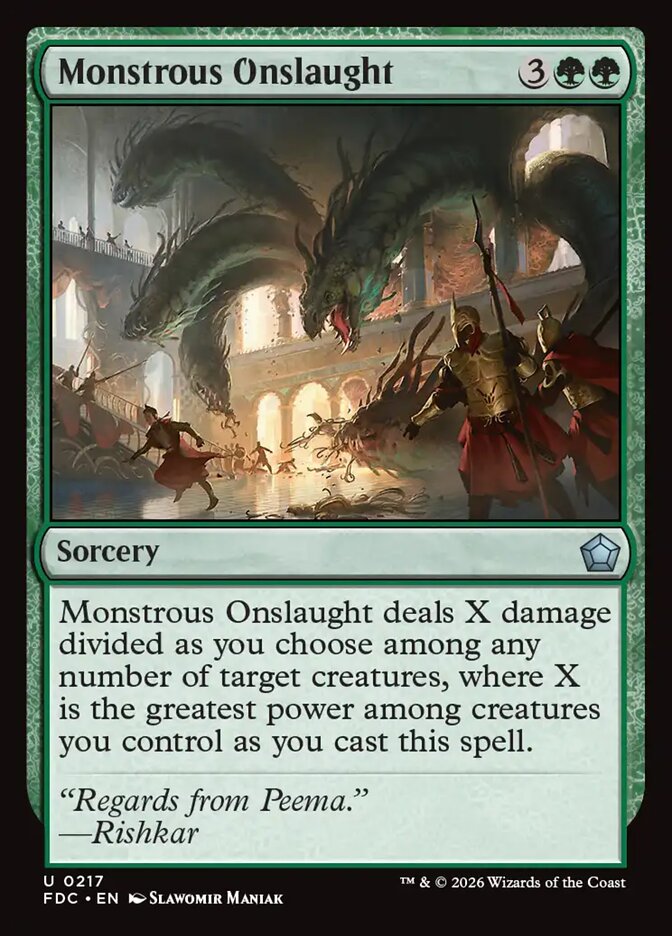 Monstrous Onslaught, Foundations Commander Card Art
