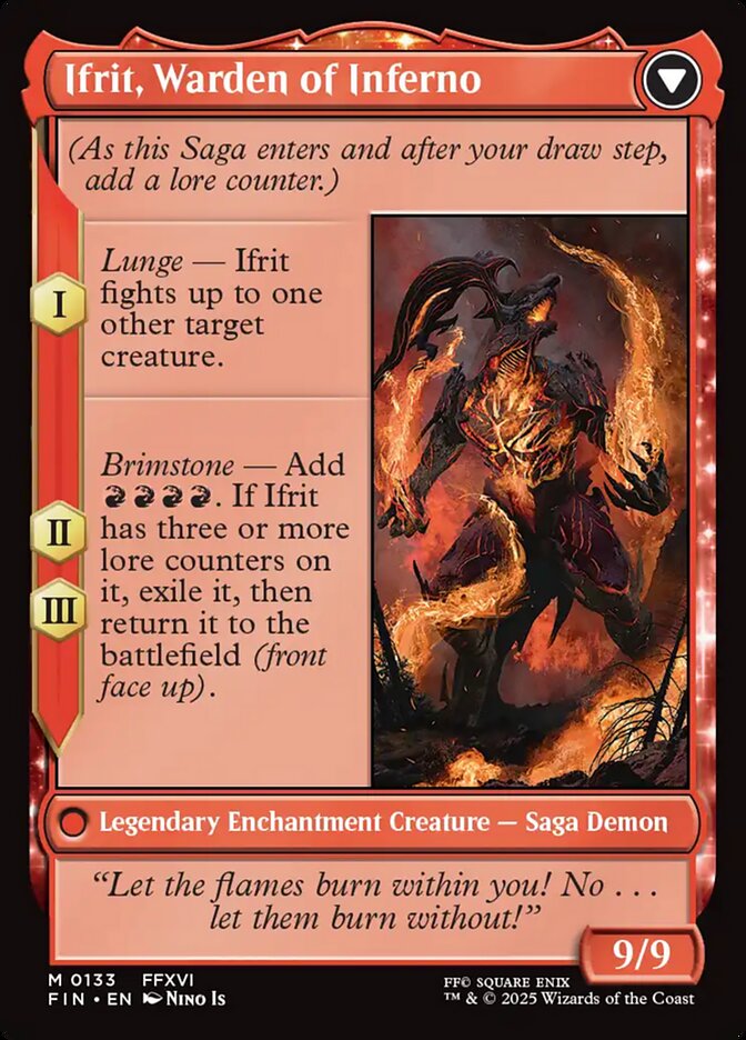 Clive, Ifrit's Dominant // Ifrit, Warden of Inferno, Final fantasy Card Art