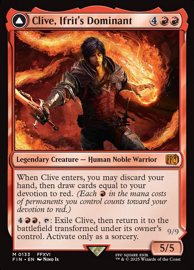 Clive, Ifrit's Dominant // Ifrit, Warden of Inferno, Final fantasy Card Art