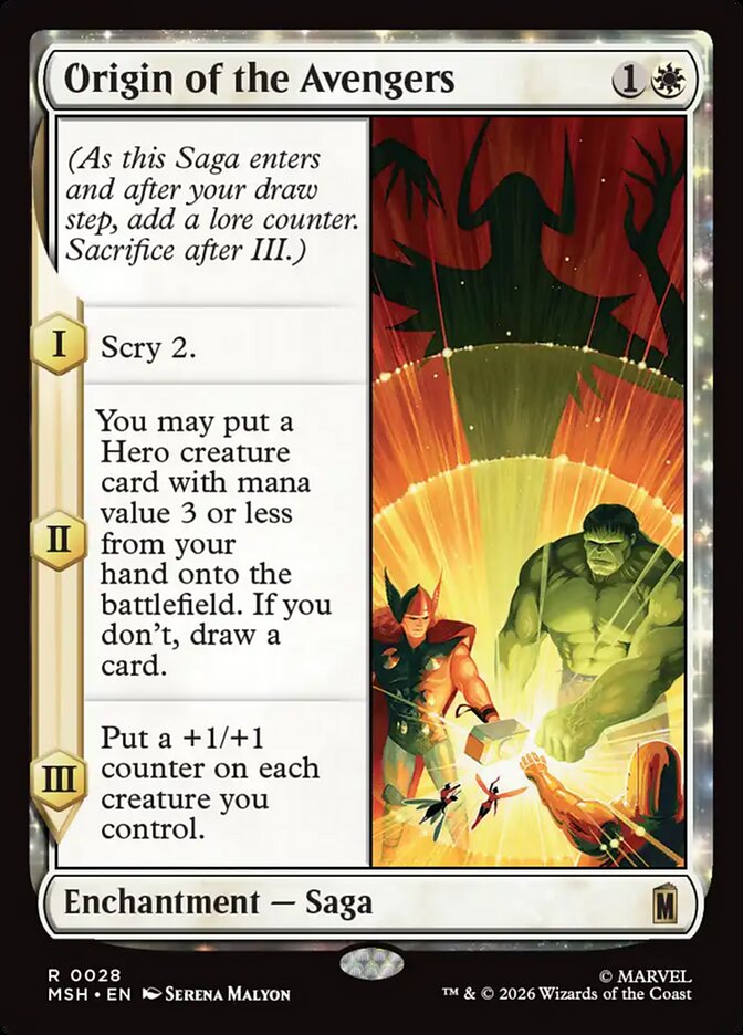 Origin of the Avengers, Marvel Super Heroes Card Art