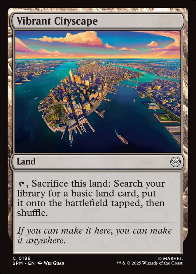 Vibrant Cityscape, Marvel'S Spider-Man Card Art