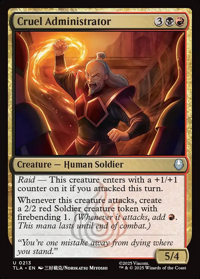 Cruel Administrator, Avatar: The Last Airbender Card Art