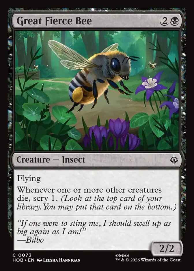 Great Fierce Bee, The Hobbit Card Art