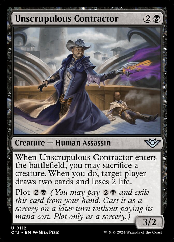 Unscrupulous Contractor, Outlaws of thunder junction Card Art
