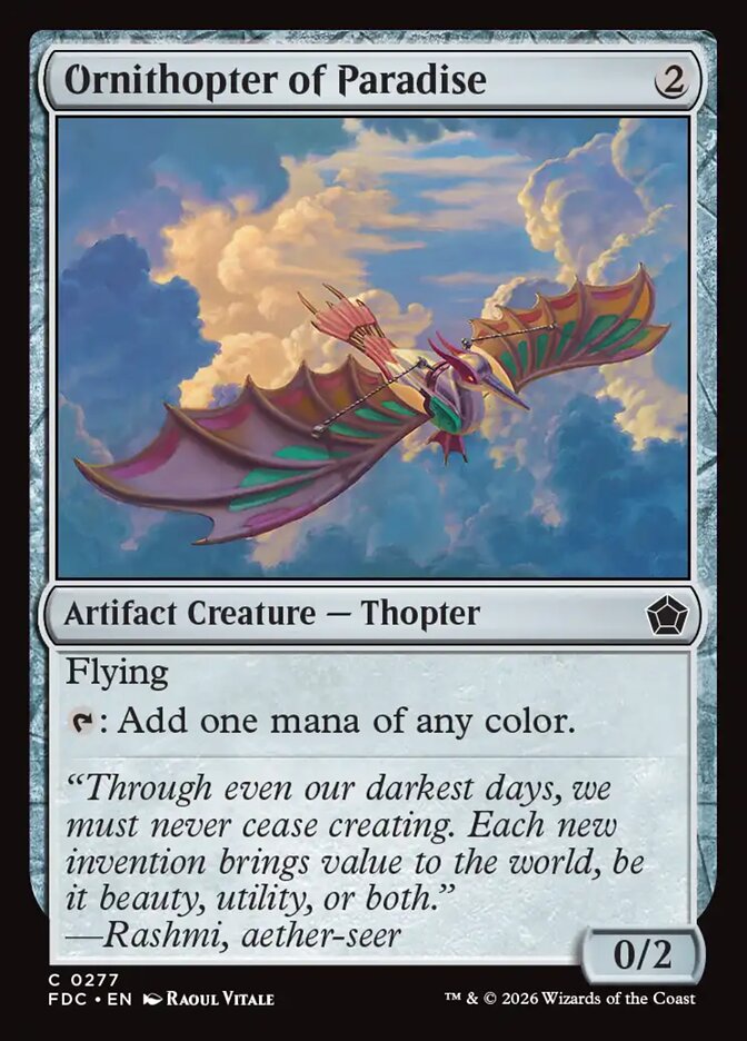 Ornithopter of Paradise, Foundations Commander Card Art