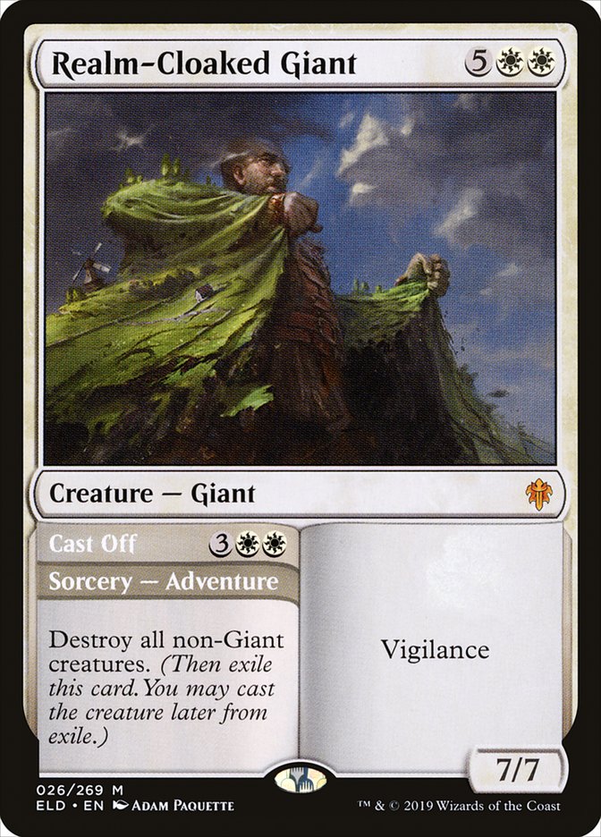 Realm-Cloaked Giant // Cast Off, Throne of eldraine Card Art