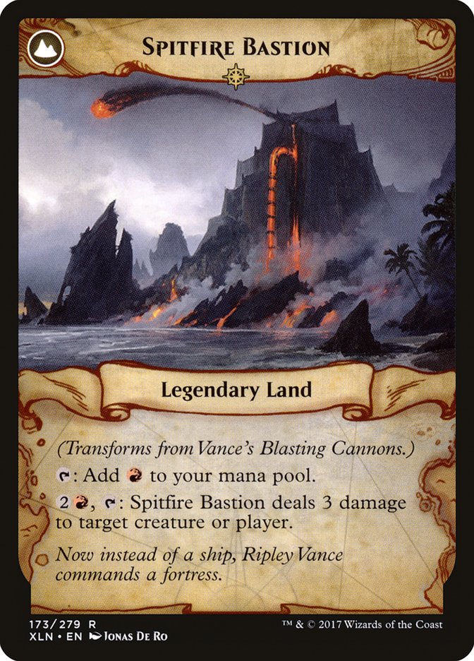 Vance's Blasting Cannons // Spitfire Bastion, Ixalan Card Art