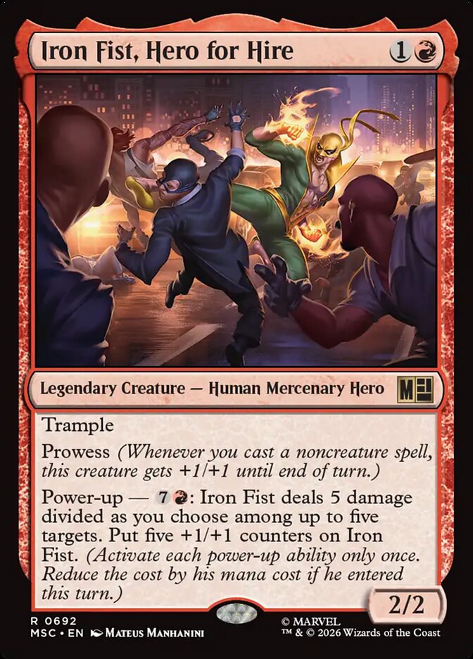 Iron Fist, Hero for Hire, Marvel Super Heroes Commander Card Art