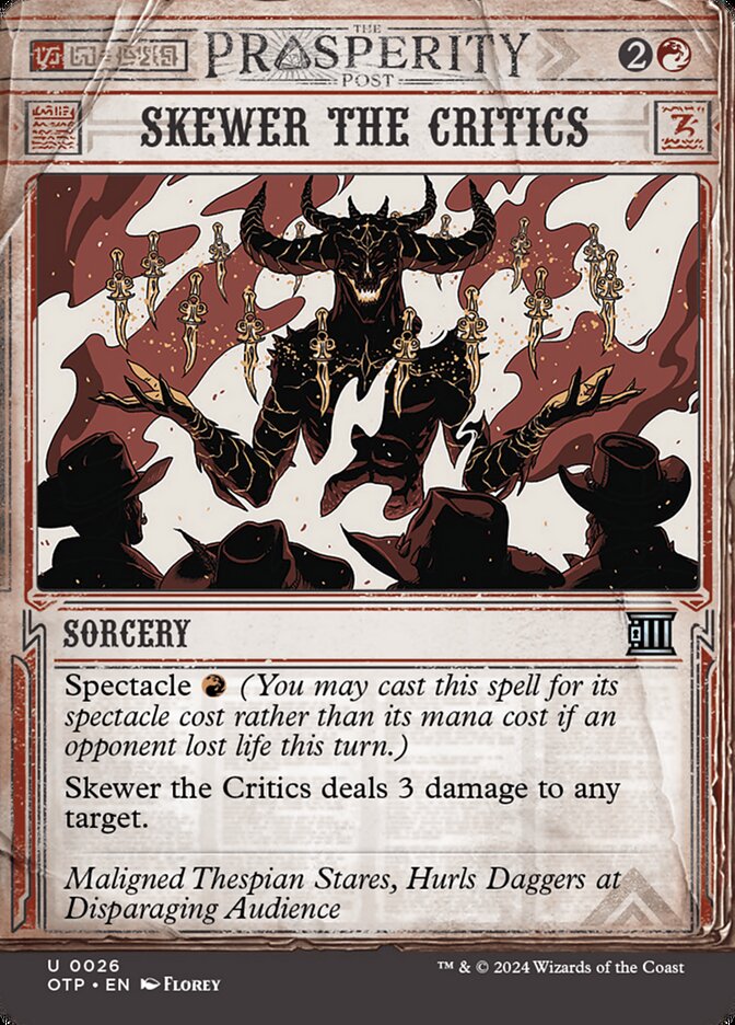 Skewer the Critics, Breaking News Card Art