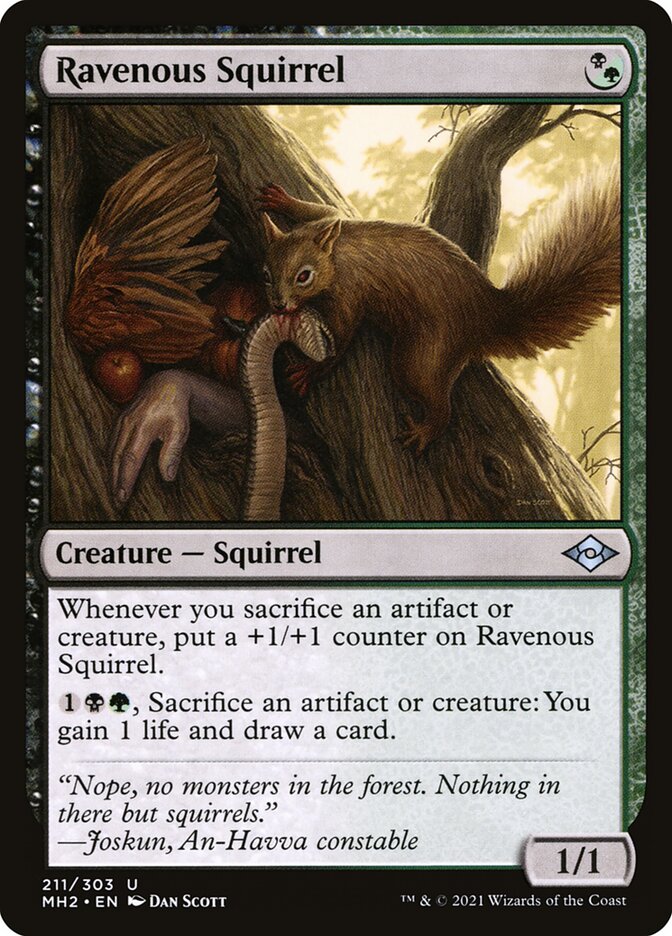 Ravenous Squirrel, Modern horizons 2 Card Art