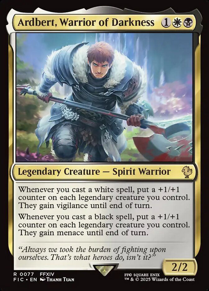 Ardbert, Warrior of Darkness, Final fantasy commander Card Art