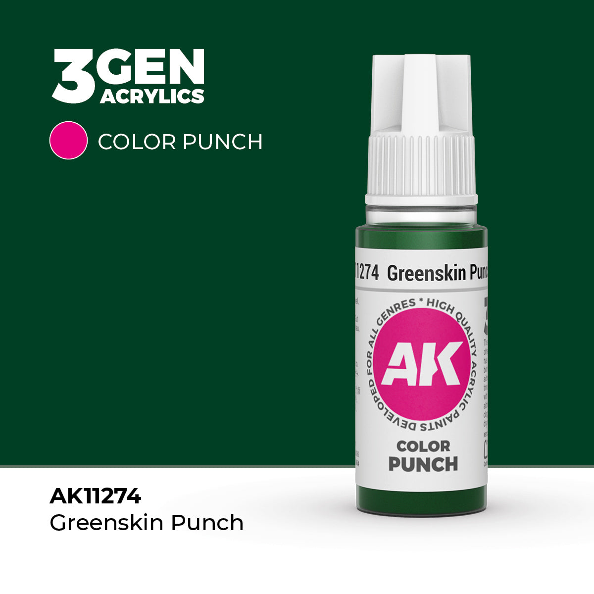 AK Interactive - 3GEN Acrylics - Greenskin Punch AK11274