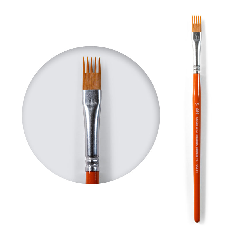 AK Interactive - Comb Weathering Brush - Size #2