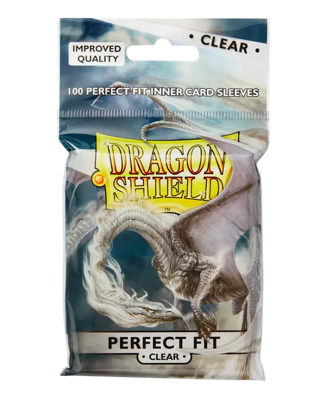 Dragon Shield - 100 Sleeves - Perfect Fit size - Top Loading - Clear