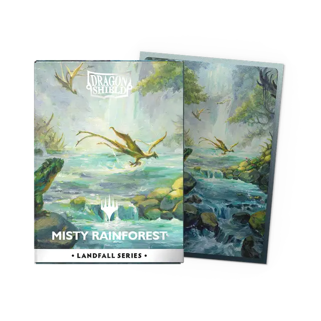 Dragon Shield - 100 Sleeves - Matte Duel Art - Landfall Series: Misty Rainforest