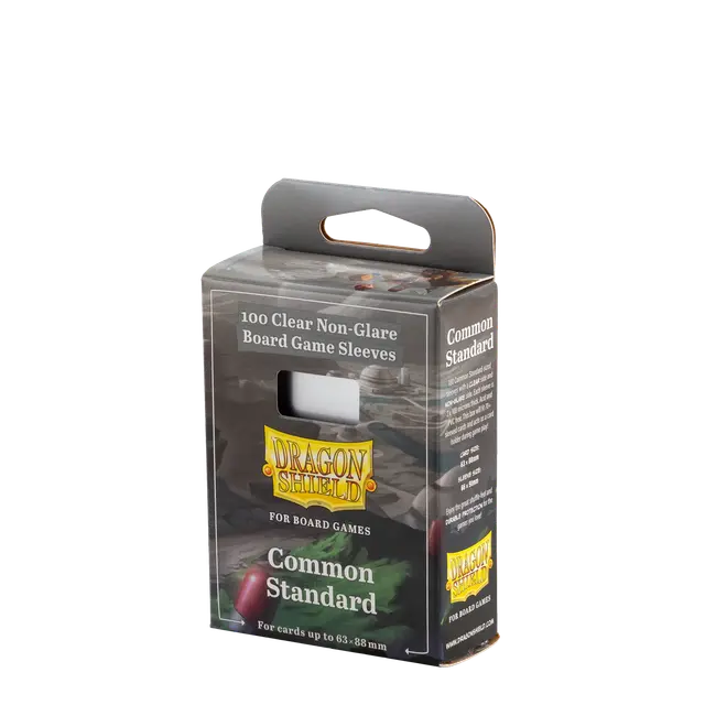 Dragon Shield - 100 Board Game Sleeves: Clear/Non-Glare - Common Standard (63x88)