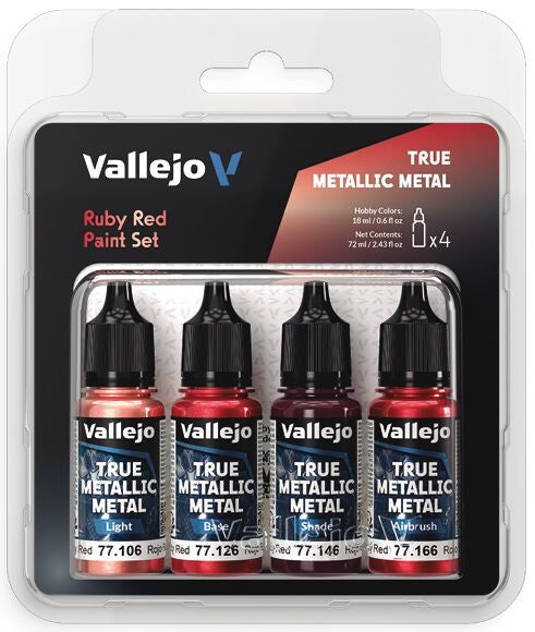 Vallejo - True Metallic Metal - Paint Set - Ruby Red