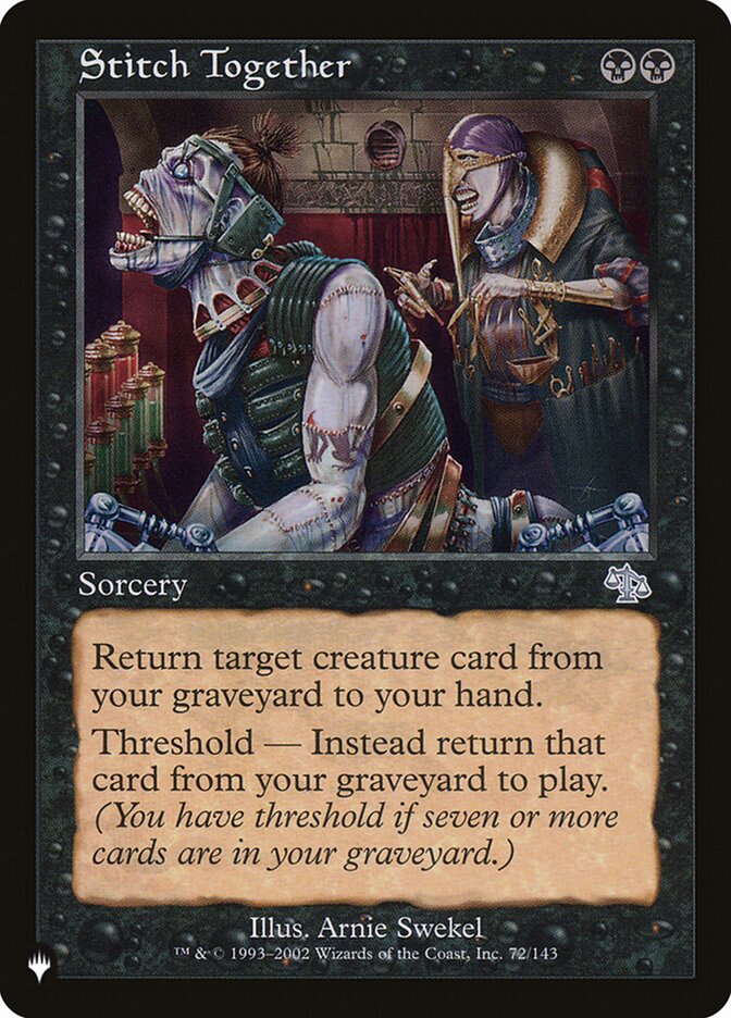 Stitch Together, The List Card Art