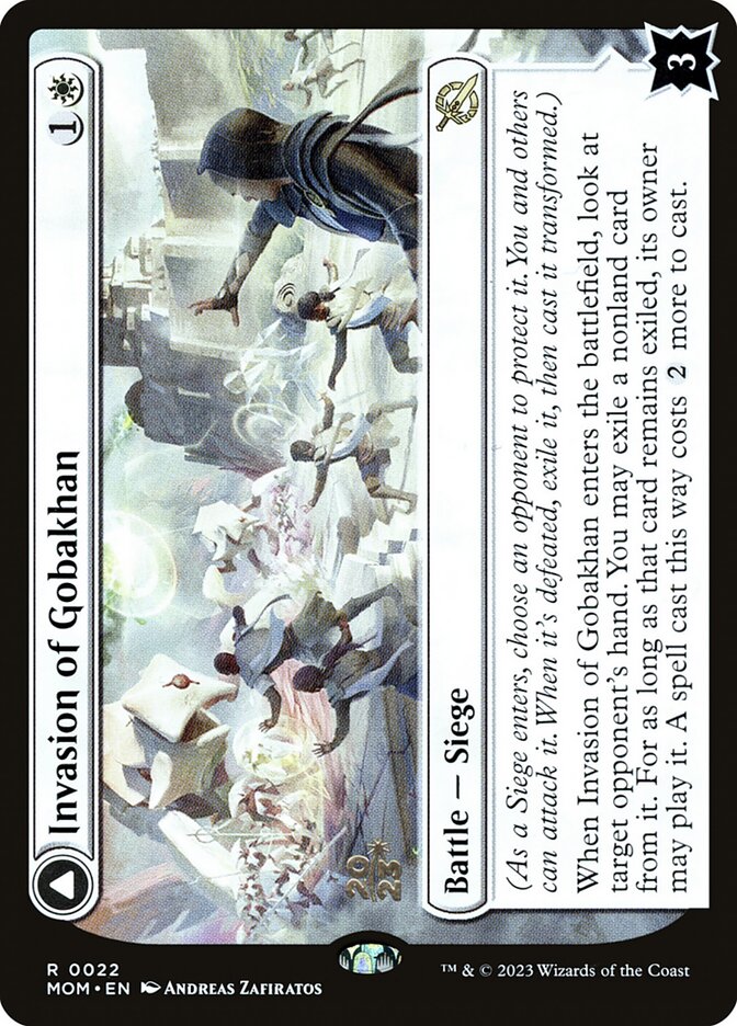 Invasion of Gobakhan // Lightshield Array, March Of The Machine Promos Card Art
