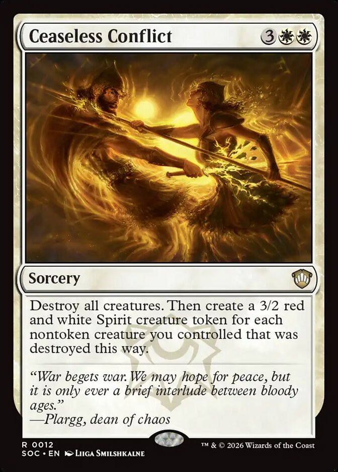 Ceaseless Conflict, Secrets Of Strixhaven Commander Card Art