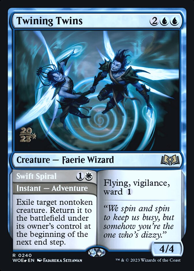 Twining Twins // Swift Spiral, Wilds of eldraine promos Card Art