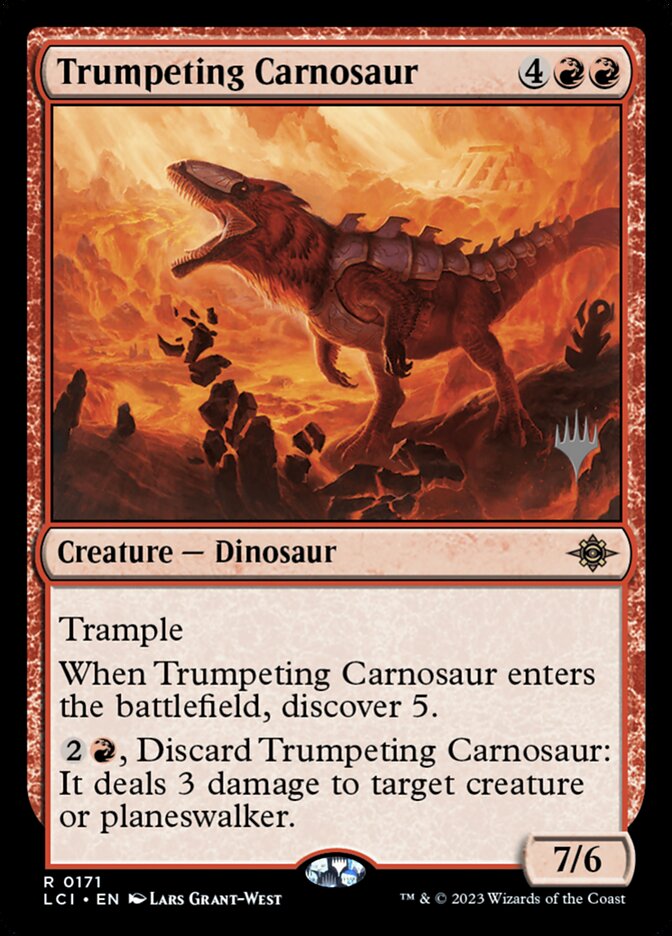 Trumpeting Carnosaur, The Lost Caverns Of Ixalan Promos Card Art