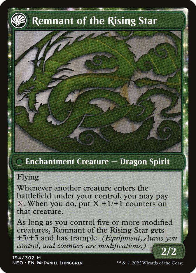 Jugan Defends the Temple // Remnant of the Rising Star, Kamigawa: neon dynasty Card Art