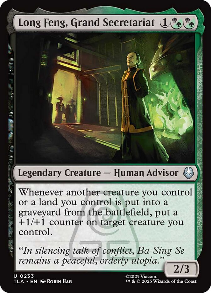 Long Feng, Grand Secretariat, Avatar: The Last Airbender Card Art