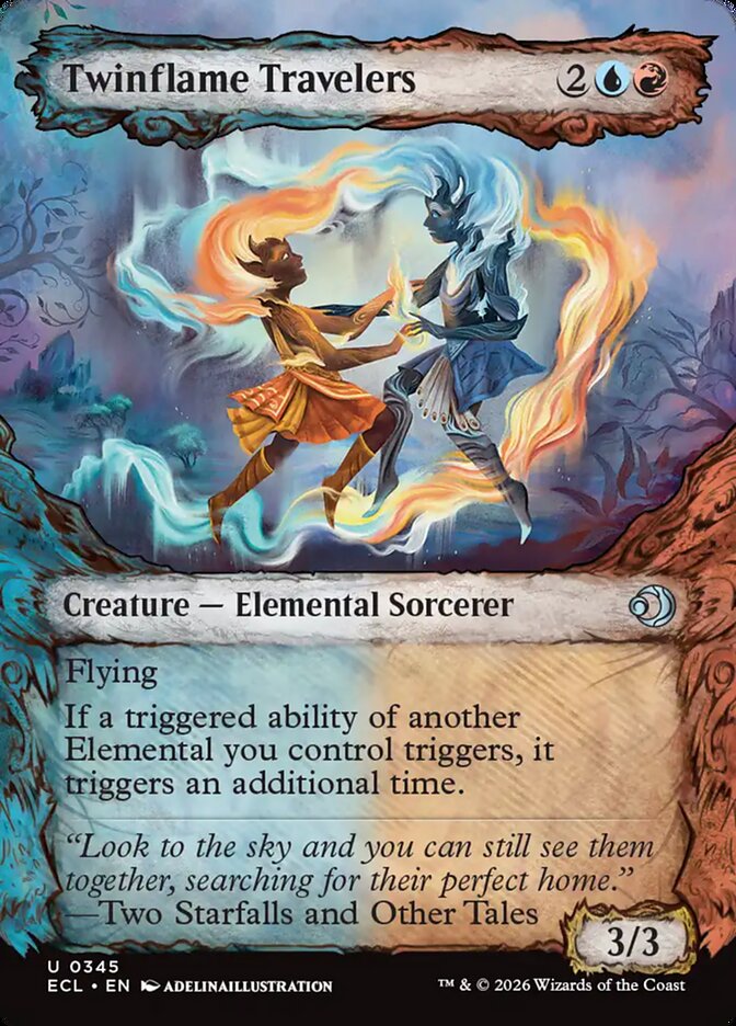 Twinflame Travelers, Lorwyn Eclipsed Card Art