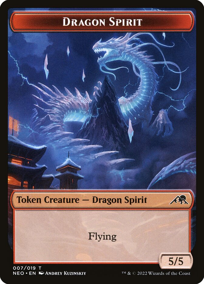 Dragon Spirit, Kamigawa: Neon Dynasty Tokens Card Art