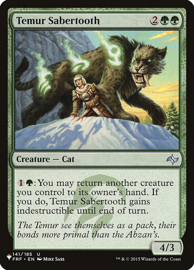 Temur Sabertooth, The list Card Art