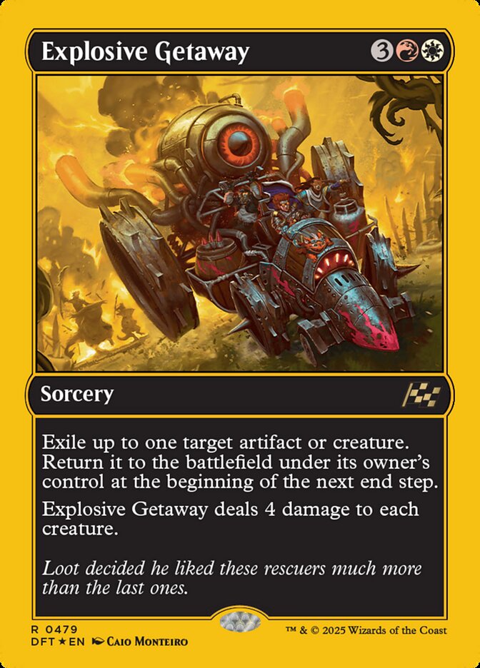 Explosive Getaway, Aetherdrift Card Art