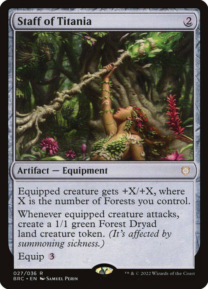 Staff of Titania, The Brothers' War Commander Card Art