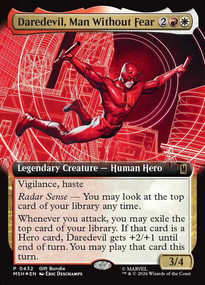 Daredevil, Man Without Fear, Marvel Super Heroes Card Art
