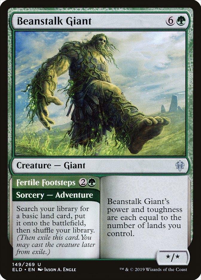 Beanstalk Giant // Fertile Footsteps, Throne Of Eldraine Card Art
