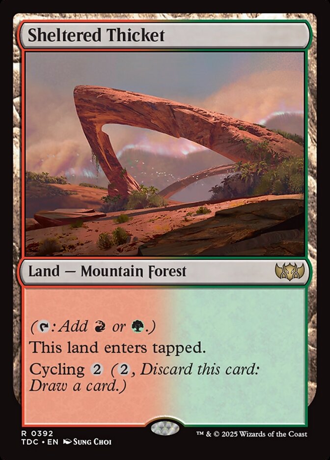 Sheltered Thicket, Tarkir: Dragonstorm Commander Card Art