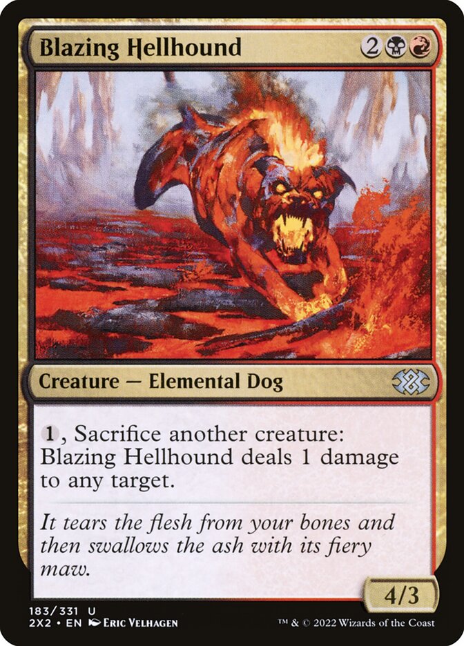 Blazing Hellhound, Double masters 2022 Card Art