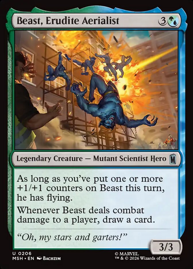 Beast, Erudite Aerialist, Marvel Super Heroes Card Art