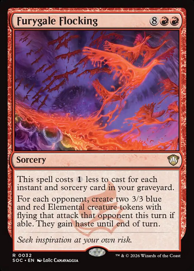 Furygale Flocking, Secrets Of Strixhaven Commander Card Art